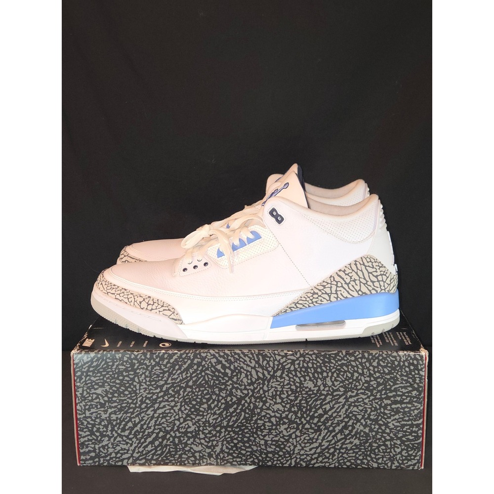 Air Jordan 3 Retro UNC Mens Size 18 Basketball Shoes White/Blue CT8532-104 - Picture 3 of 15